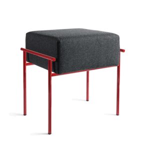 sgabello Tao metallo verniciato/tessuto rosso rubino lucido made in Italy by Atipico